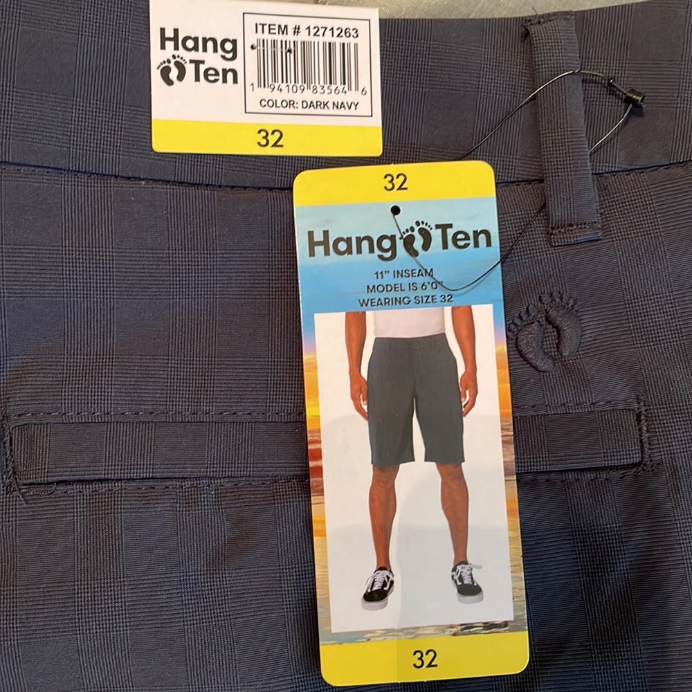 Men’s Hybrid Shorts Dark Navy Hang Ten Size 32 NEW Golf Surf